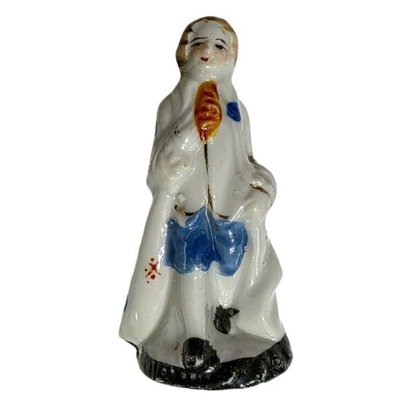 3 Vintage Folk Art Figurines Porcelain Dutch Woman Colonial Man European Japan - Picture 7 of 10